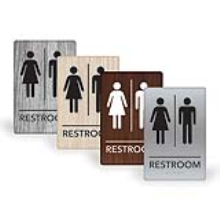 6X9PU - MitUSA ADA Compliant<BR>Wood Grain and Brushed Silver<BR>Unisex 6" x 9"