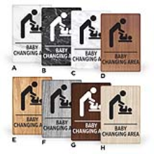 6X9PBC - MitUSA ADA Marble & Wood Grain Signs Baby Changing<BR>6" x 9"