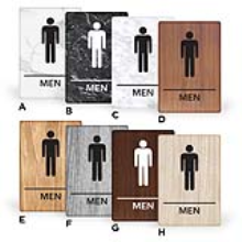 6X9PM - MitUSA ADA Marble & Wood Grain Signs Men 6" x 9"