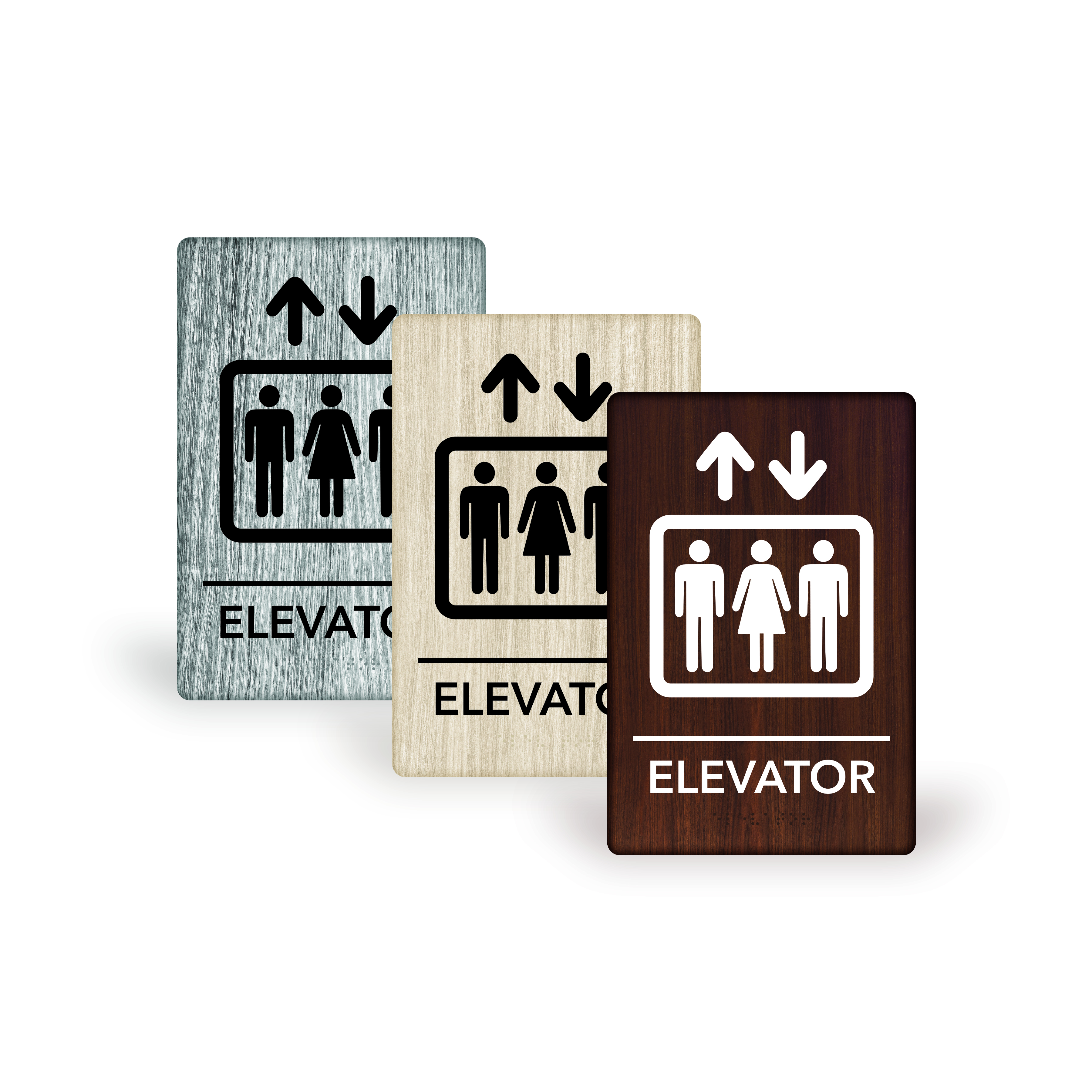 6X9PEL - ADA Compliant Wood Grain<BR>Elevator 6" x 9"