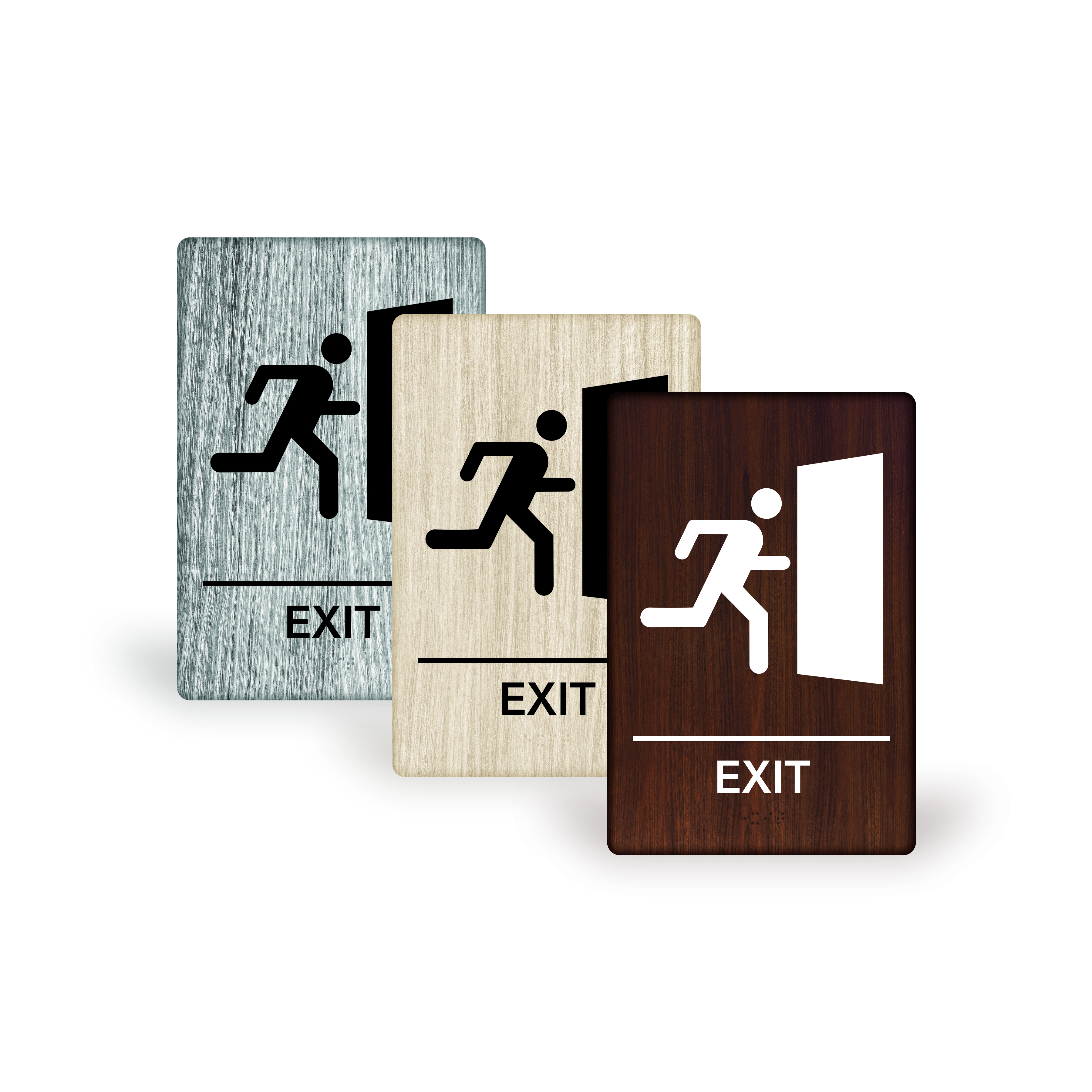 6X9PE - ADA Compliant Wood Grain<BR>Exit 6" x 9"