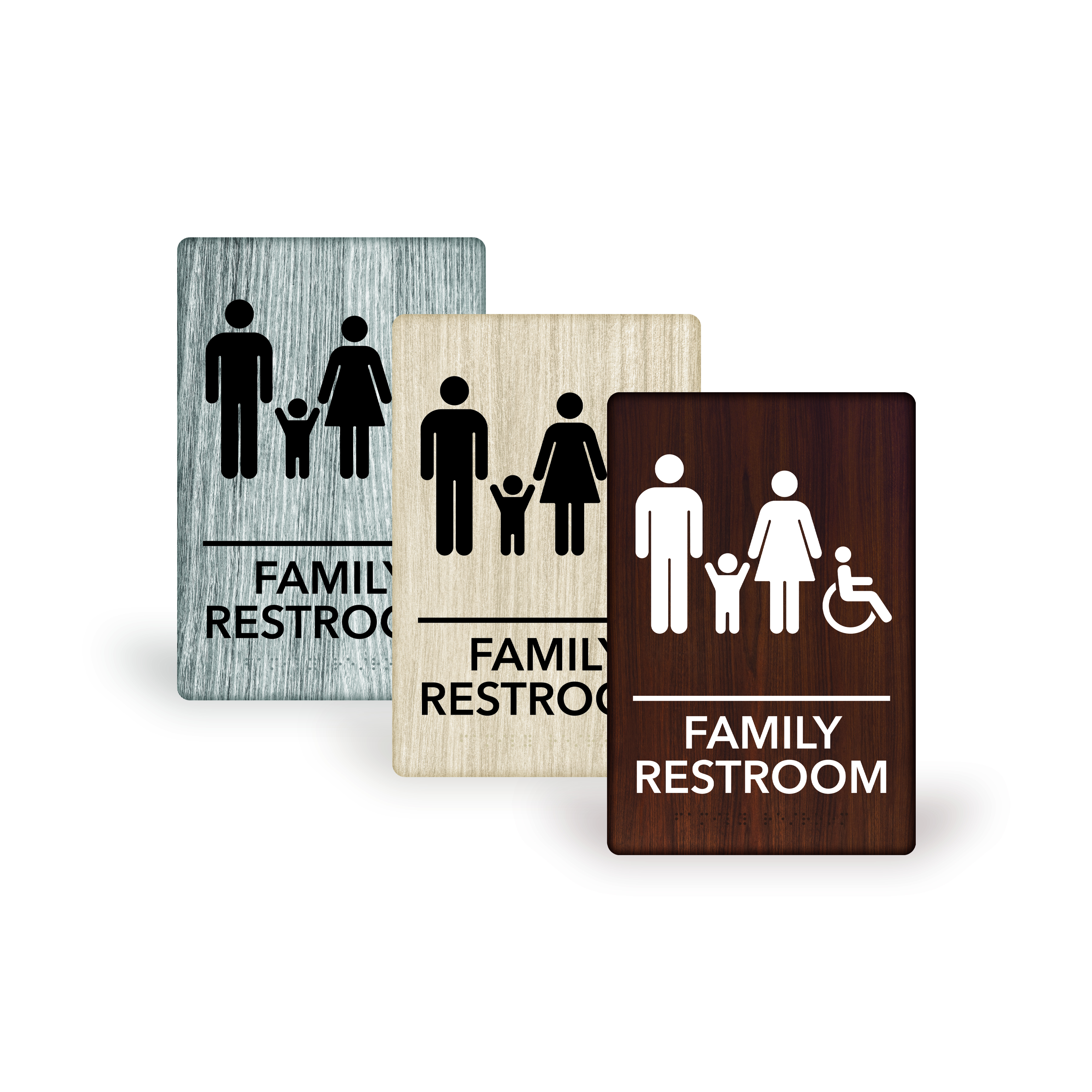 ADA Compliant Wood Grain<BR>Family Restroom 6" x 9"